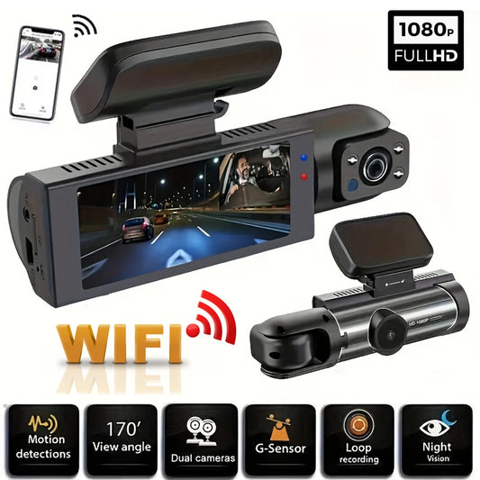 1080P Dual Dash Cam – Front & Interior, WiFi, Night Vision