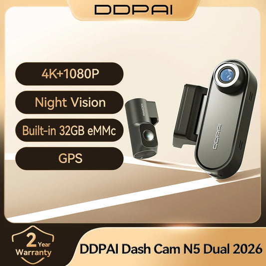 DDPAI N5 Dual – 4K HDR Dash Cam with GPS