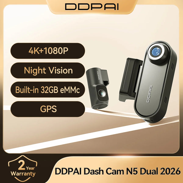 DDPAI N5 Dual – 4K HDR Dash Cam with GPS
